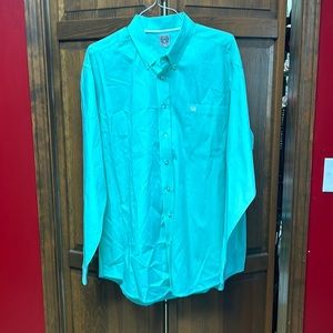 Cinch Long Sleeve Shirt, size XL, sea foam green in color